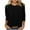 Black, variant on Otntypg Womens 3/4 Length Sleeve Tops Trendy Crew Neck Textured T Shirts Solid Basic Blouses Dressy Casual Loose Fit Tunic Tee Shirt White L