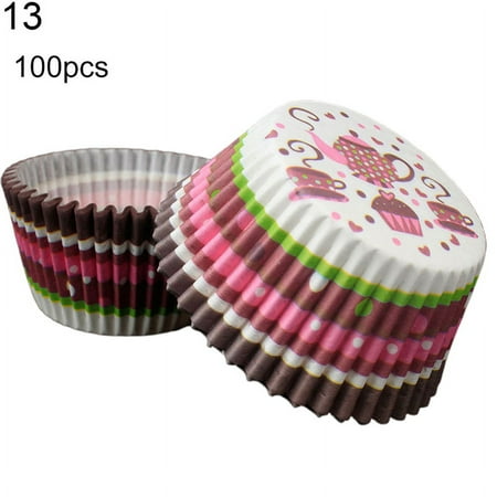 

VEAREAR Cake Cup 100Pcs Lovely Cupcake Cake Liner Baking Cup Muffin Dessert Holder Kitchen Decor