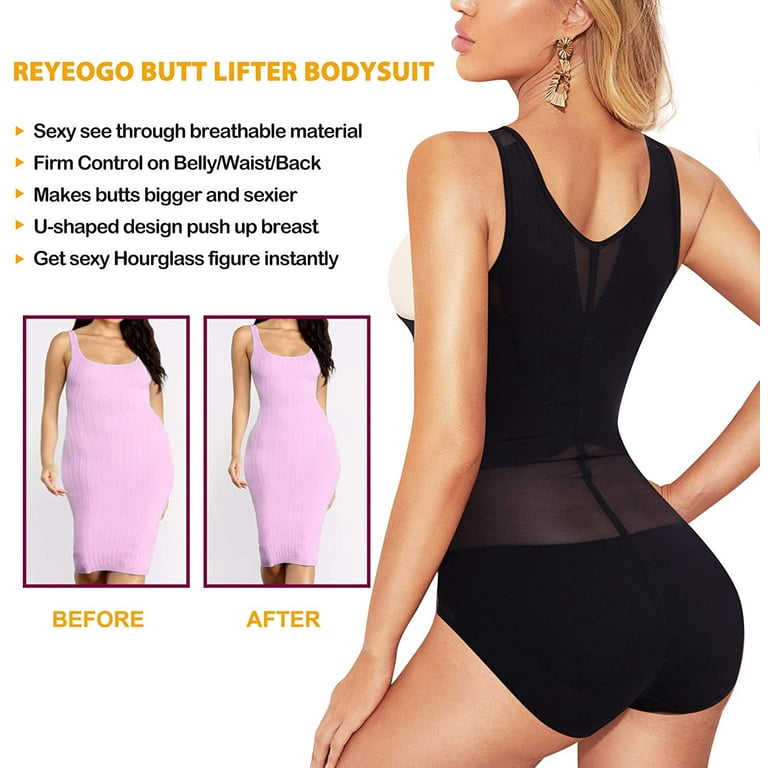 REYEOGO Body Shaper for Women Tummy Control Shapewear Bodysuit