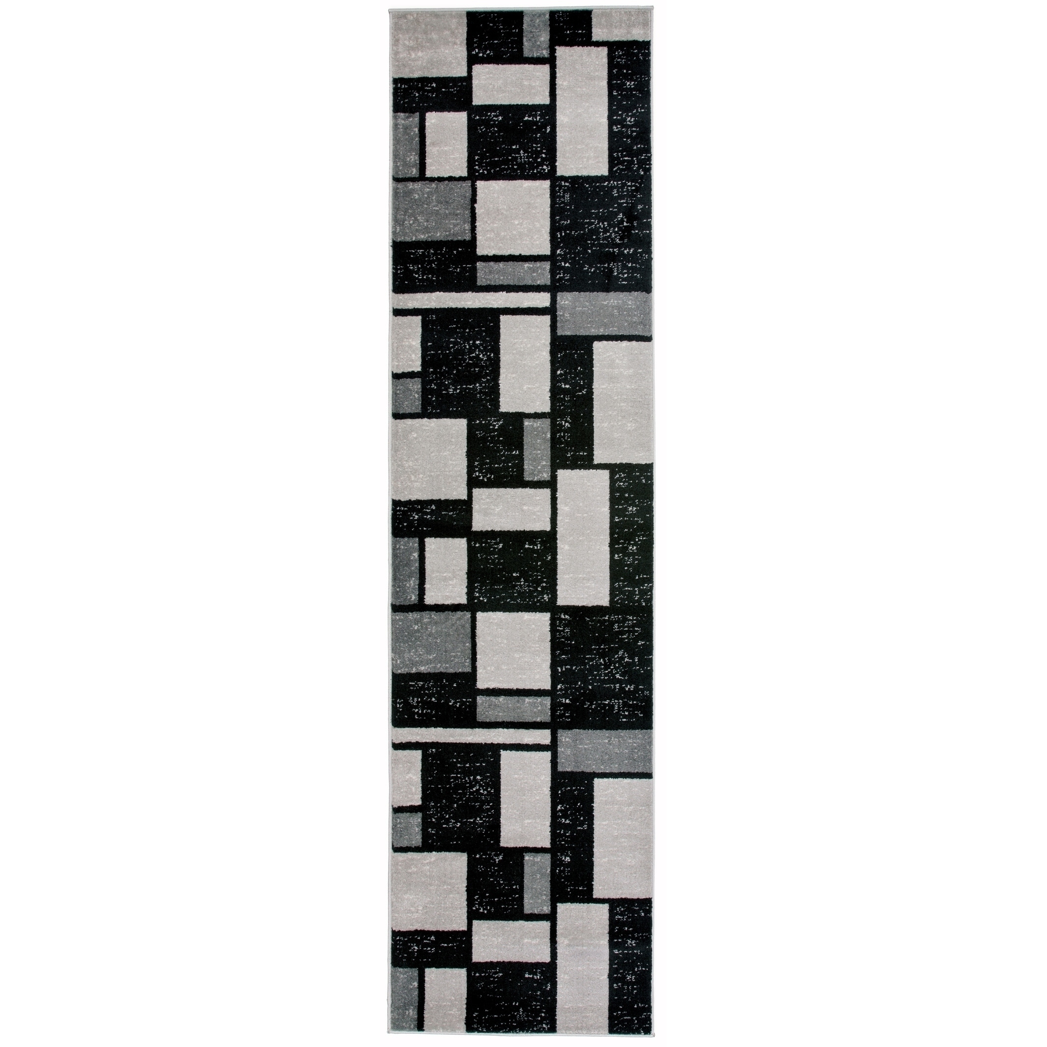 World Rug Gallery Contemporary Modern Boxes Area Rug or Runner