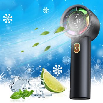 Ventilateur Portatif à Main, Mini Ventilateur Puissant à Main, Nouveau Ventilateur de Réfrigération à Grande Vitesse à Main USB Sans Balais avec Affichage Numérique Intelligent 100 Mini Ventilateur Portatif