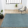 Pata Hand Woven Chunky Jute with Fringe Light Blue/Gray 5 ft. x 8 ft