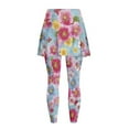 thumbnail image 4 of FUIALDOLG Aesthetic Colorful Flowers Tennis Skirted Leggings with Pocket Women Athletic Pleated Skirt with Leggings Tight Workout Yoga Running Pants Tennis Outfits,Size XS, 4 of 7