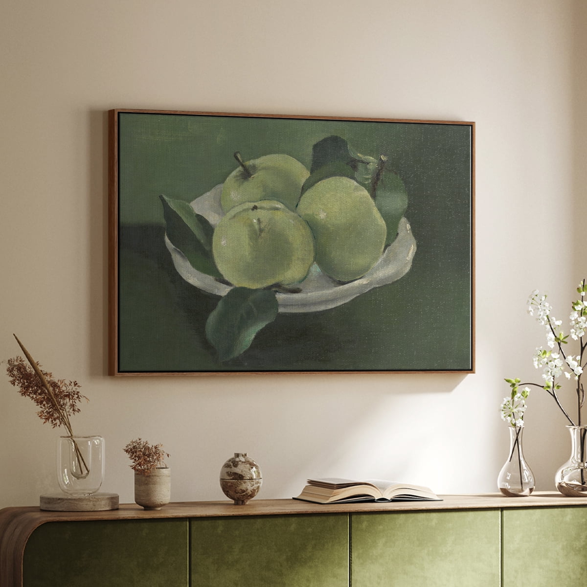 Vintage Botanical Print-LXXXVII By Wexford Home Framed in Walnut Wood Gallery Wrapped Canvas 27 in. x 41 in.
