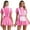 Pink, variant on iiniim Women's French Maid Halloween Cosplay Outfits Shiny Leather Tutu Dress Clubwear Black M