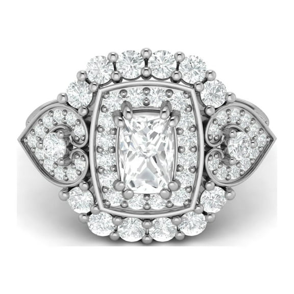 Mooneye 3.30 Ctw Moissanite Diamond 925 Sterling Silver Cocktail Women Engagement Ring
