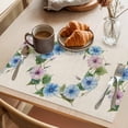 thumbnail image 3 of Placemat Set of 6 Pink Blue Flower Placemats for Dining Table Retro Wreath Washable Table Mats for Kitchen and Party Decor Indoor & Outdoor Use, 3 of 8