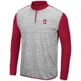 thumbnail image 2 of Men's Colosseum Heathered Gray/Cardinal Stanford Cardinal Prospect Quarter-Zip Jacket, 2 of 3