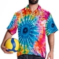 thumbnail image 4 of tie dye129 Men's Short Sleeve Shirts, Casual, Printed, Button Down, Beach Shirt - Spread Collar Tops for Summer Beach Fun, 4 of 6