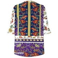 thumbnail image 4 of Ounisa Womens Tops Casual V Neck Shirts Floral Solid Blouse Ruffle Tunics 3/4 Sleeve Tshirt, 4 of 5