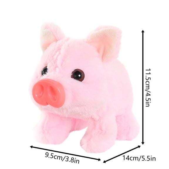 Interactive Walking Plush Pig Electronic Toy with Realistic Sounds and Wiggling Tail Soft Pink Stuffed Piglet Animal for Toddlers Sensory Play Birthday Gift