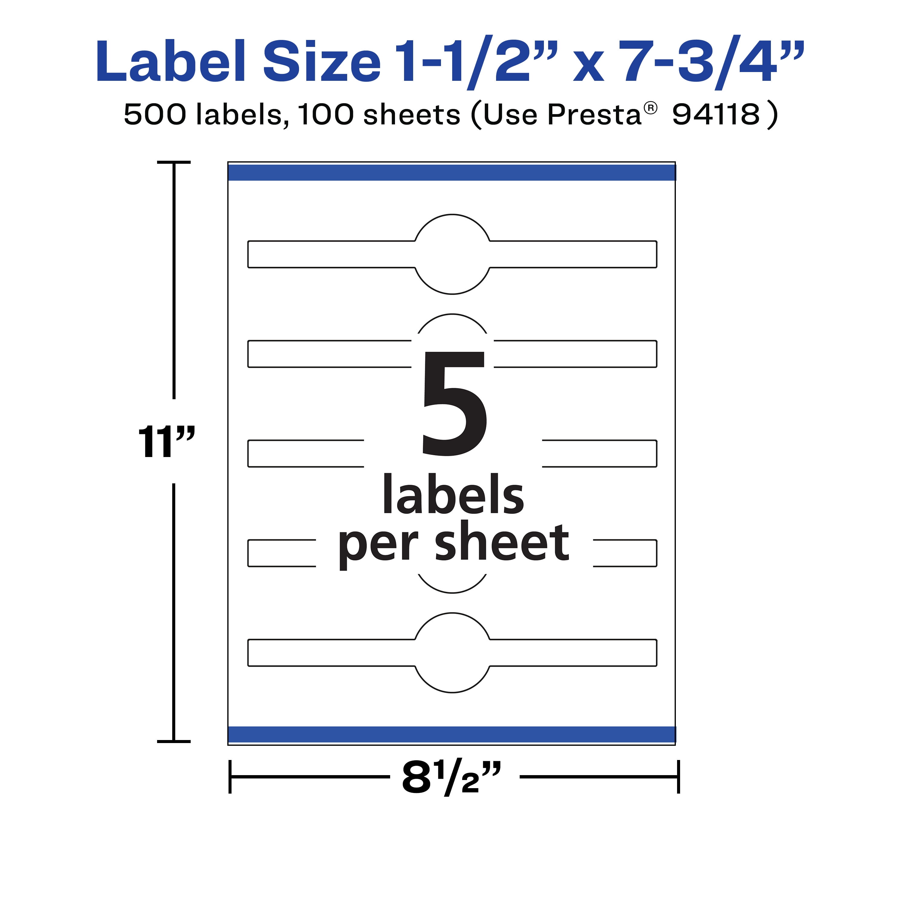 Avery Matte White Cigar Labels with Sure Feed, 1-1/2
