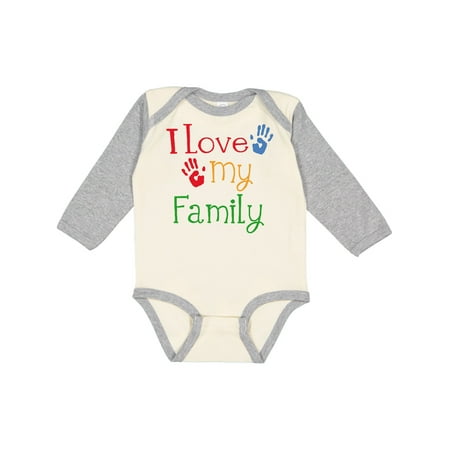 

Inktastic I Love My Family Gift Baby Boy or Baby Girl Long Sleeve Bodysuit