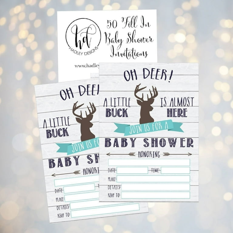 50 Fill in Deer Baby Shower Invitations Baby Shower Invitations