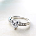 thumbnail image 2 of Oryn Jewelry Heart Cut 1.8 Ct Moissanite Ring for Women - 14K White Gold Plated Engagement Ring - Romantic Heart Shape Wedding Jewelry - Birthday Gift for Her, 2 of 4