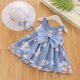 thumbnail image 1 of Vestido de verano para niña, vestido de princesa, vestido de princesa con lazo grande en el pecho de 12 a 34 años y sombrero, 1 of 6