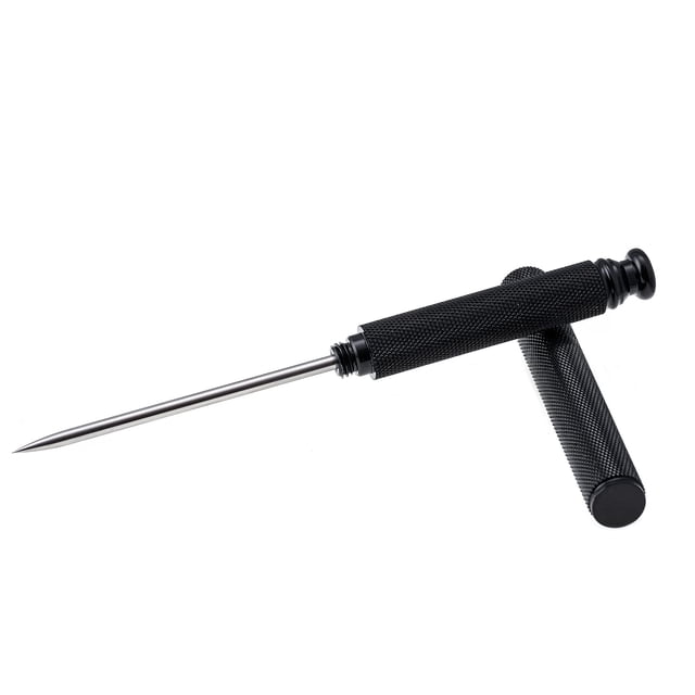 Picador de hielo de acero inoxidable con cubierta de seguridad, herramienta de selección para romper hielo, mango antideslizante para un fácil agarre (negro)