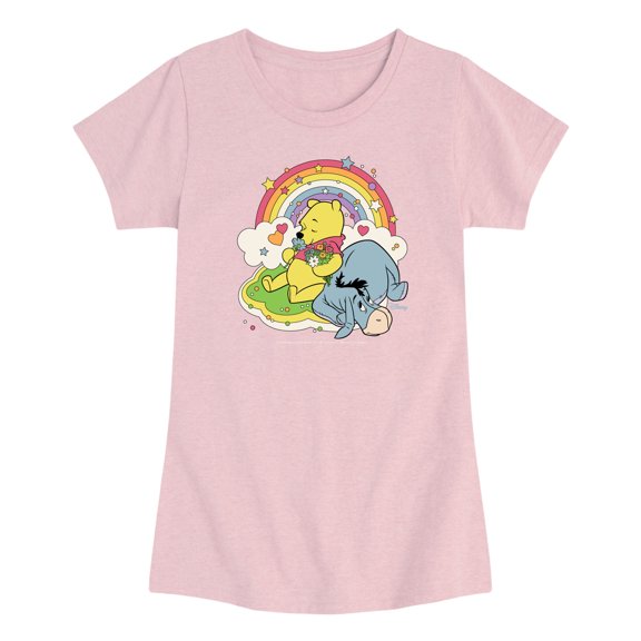 Winnie the Pooh - Pooh and Eeyore Rainbow - Toddler Girls Fitted Short Sleeve T-Shirt