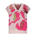 thumbnail image 5 of Crunowin Women's Fashion Sweater, Loose Fit Comfort Wear Sleeveless Strawberry Printed V Neck Casual Pullover Tops Pink XL, 5 of 5
