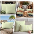 thumbnail image 5 of Yellow White Stripe Outdoor Waterproof Pillow Covers, Modern Minimalist Geometric Striped Decorative Square Throw Pillowcase Sofa Cushion Sham for Patio/Couch/Chair, 26"x26" 2 Pack, 5 of 8