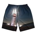 thumbnail image 4 of Bixox Men's Peggy's Cove Lighthouse printing Casual Classic Fit Short Summer Beach Shorts, 4 of 6