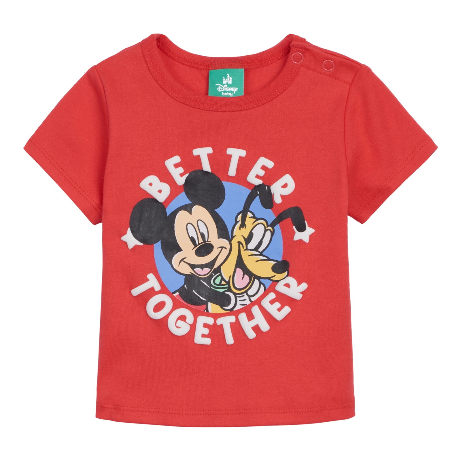 Disney Mickey Mouse Baby Boy or Girl Short Sleeve T-Shirt and French Terry Shorts Set Mickey Mouse and Pluto Blue