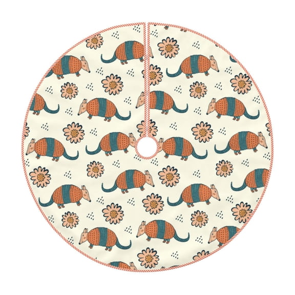Rateoe Colorful Armadillos1 Pattern Christmas Tree Skirt with Ties, Christmas Tree Decorations, Farmhouse Christmas Decor Xmas Holiday Decorations-30"