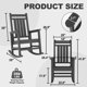 thumbnail image 3 of Yeshouse HDPE sillas mecedoras de gran tamaño para el exterior, todo el tiempo resistente Rocker de plástico, silla Rocker porche trasero alto, 3 of 8