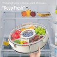 thumbnail image 3 of Divided Rotating Serving Tray with Lid and Handle, Portable Snackle Box for Fruits Snacks Veggie Charcuterie, Clear Snack Spinner Organizer and Fridge Storage Container for Adults Child (1PCS,12" L, 3 of 6