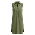 thumbnail image 6 of Bosfbaoi Women's Sleeveless Shirt Dress, Collared Button Front Solid Color Mini Dress, Lightweight Breathable Casual Sundress for Daily Wear, 6 of 7