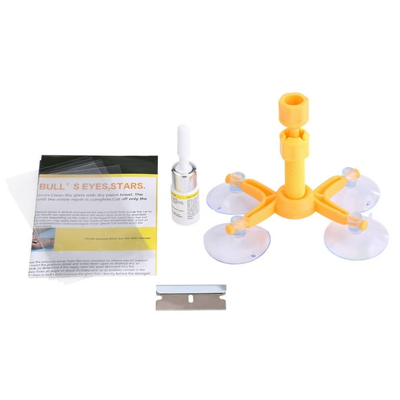 Car Windshield Crack Repair Kit - Restore and Fix Glass Cracks with Resin Sealer - Complete Set for Auto Windscreen - Four Angle