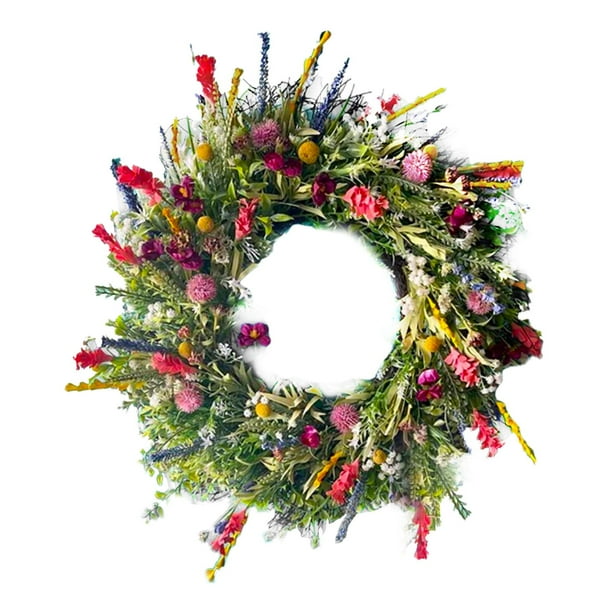 Corona floral, corona de flores, corona para puerta, decoración para el hogar, corona de flores artificiales para 45cm