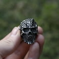 thumbnail image 2 of ZMY Home Stitched Skull Ring Stainless Steel Handmade Band Jewelry Cool Punk Rock Biker Ring (10), 2 of 6