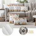 thumbnail image 6 of Fall Grey Orange Outdoor Waterproof Pillow Covers, Thanksgiving Pumpkins Brown Maple Leaf Decorative Rectangle Throw Pillowcase Sofa Cushion Sham for Patio/Couch/Chair, 20"x12" 2 Pack, 6 of 8