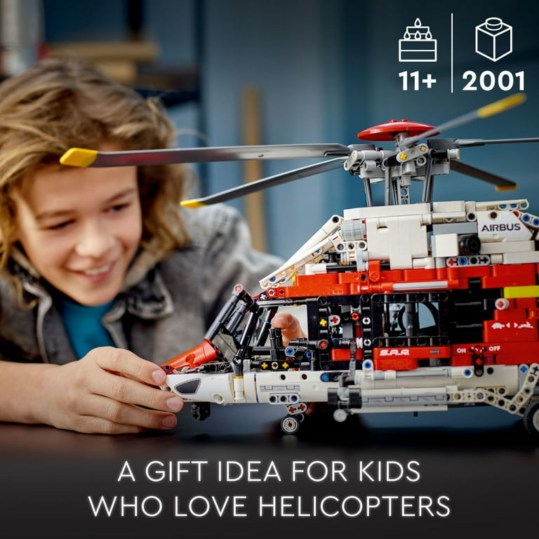 LEGO Technic Airbus H175 Rescue Helicopter Toy With Spinning Rotors and Motorized Features 42145