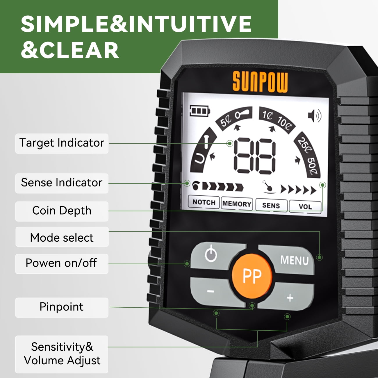 Metal Detector for All Ages: Waterproof Design for Gold Hunting, Reliable Anti-Interference Technology, Clear LCD Screen, Multiple Modes, IP68 Coiled Head