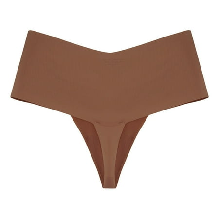 Outfmvch Panties for Women Valentines Lingerie High Waisted Underwear for Women Soft Breathable Bikini Panties Sexy Panty Yoga Underwear Bikini String Seamless Thongs Underwear Solid Ice Silk F Xxl