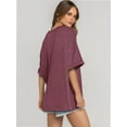thumbnail image 4 of Oversized T Shirts for Women Short Sleeve Loose Fit Crewneck Summer Tops Casual Basic Rolled Sleeves Tee Shirt, 4 of 6