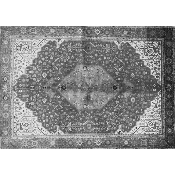 Ahgly Company Indoor Rectangle Medallion Gray Traditional Area Rugs, 2' x 5'