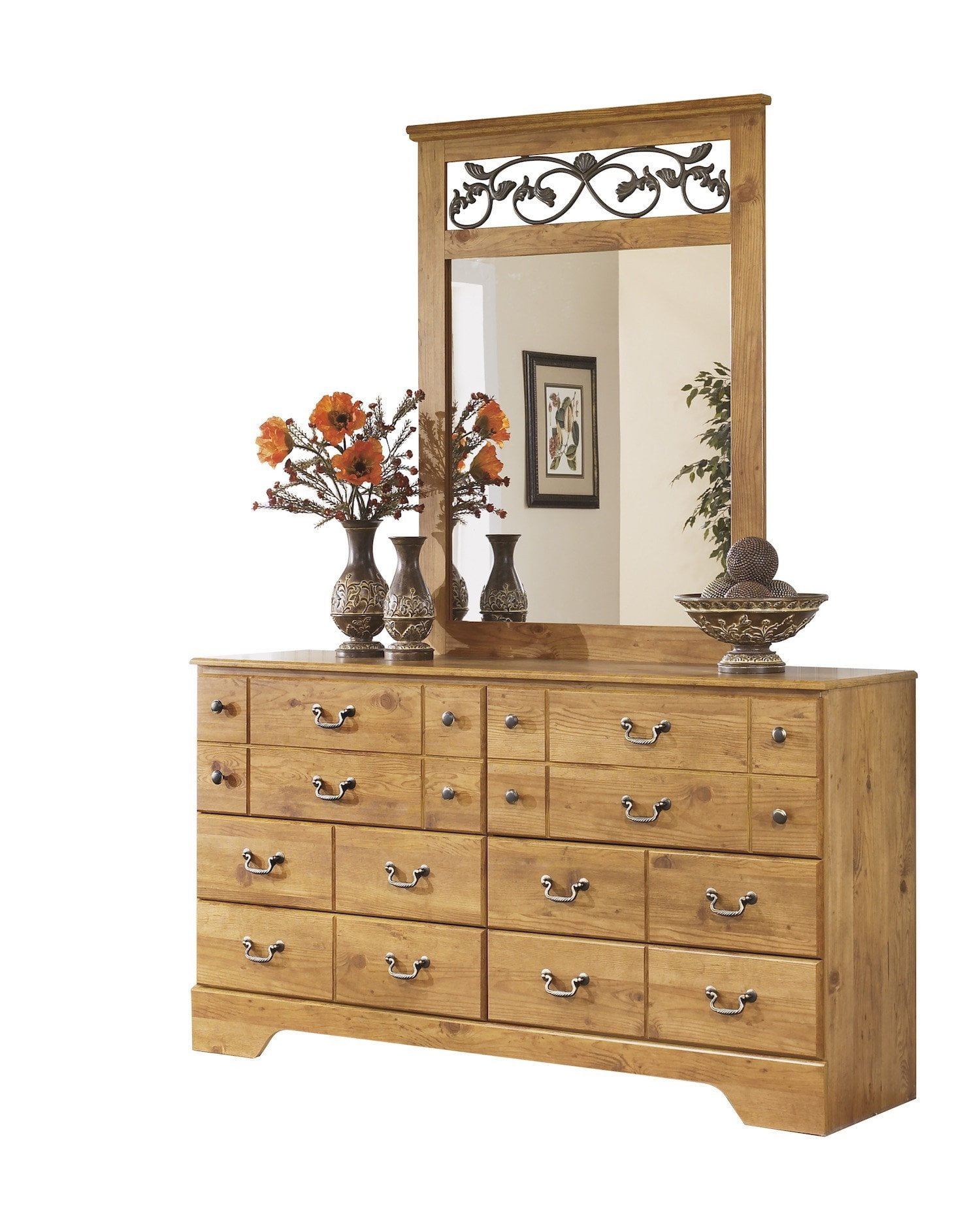 Ashley Furniture Bittersweet Six Drawer Dresser And Mirror Light