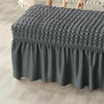 thumbnail image 2 of Long Bench Cover Bench Seat Furniture Protector for Living Room Hotel Decor Dark Gray, 2 of 8