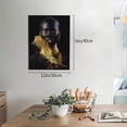 thumbnail image 4 of YCCJ-African American Wall Art Minimalist Painting, Abstract Gold&Black Woman Poster Portrait Artwork Modern Home Unframed Ready To Hang For Living Room Bedroom Decoration 12*16 Inch, 4 of 8