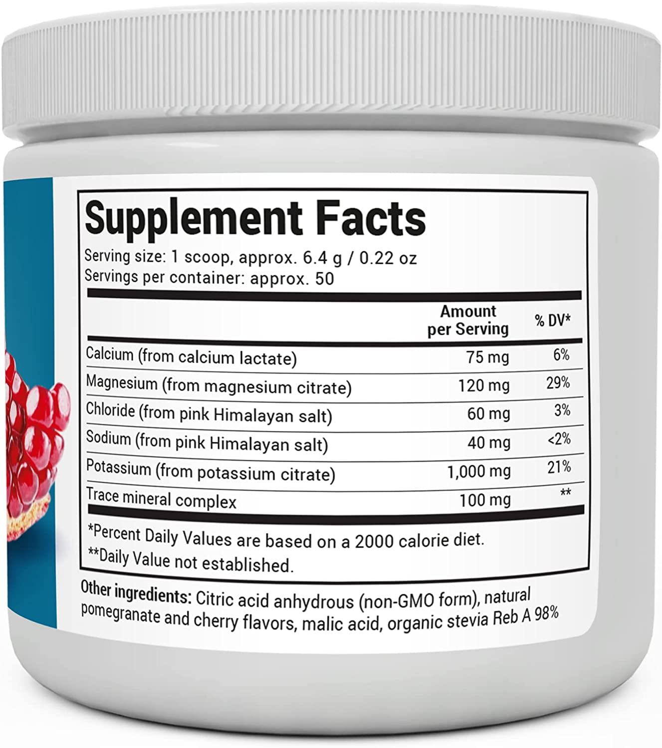 Dr. Berg Electrolyte Powder, Pomegranate & Cherry Flavor - Hydration Powder, 50 Servings