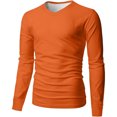 thumbnail image 3 of Plebaso Mens Long Sleeve V Neck Shirts Casual Loose Tee for Men Lightweight Solid Color Pullover Tops, 3 of 6