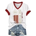 thumbnail image 3 of Women's Oversized V Neck T-Shirt 1776-2026 Usa 250th Anniversary Patriotic American Flag July 4Th Graphic Tee, 3 of 7