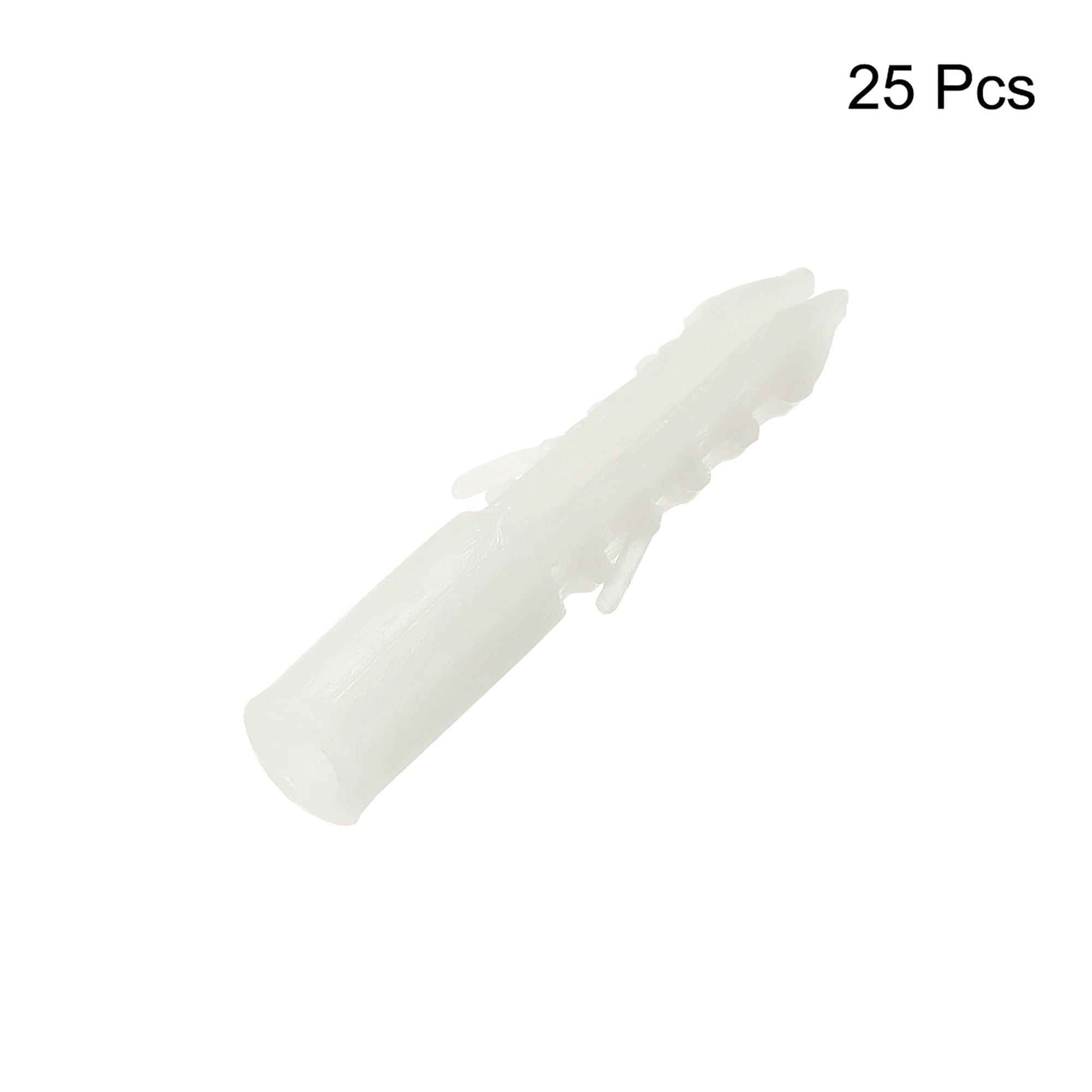 8X40mm Plastic Anchor Bolts Expansion Tube Column Concrete Wall Plug Frame Fixings White Tube 25 Pieces