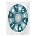 thumbnail image 3 of Ambesonne Astrology Tablecloth Rectangular Table Cover, Zodiac Universe Signs, 60"x90", Green, 3 of 4