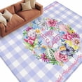 thumbnail image 6 of Happy Easter Area Rug 8x10 Washable Rug Non Slip Colorful Eggs Flowers Butterfly Purple Plaid Large Area Rug Soft Stainresistant Indoor Floor Carpet for Living Room Bedroom Home Office Dining Room, 6 of 8