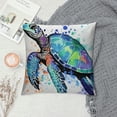 thumbnail image 2 of GOSMITH  Set of  Decorative Throw Pillow Covers Cushion Cover for Sofa Bedroom Car, Splash Ink Art Sea Animal Sea Turtle, 2 of 5