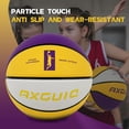 thumbnail image 3 of Baloncesto AXGUIQ, tamaño 5, 27.5 pulgadas, amarillo-morado, para exteriores, 3 of 8